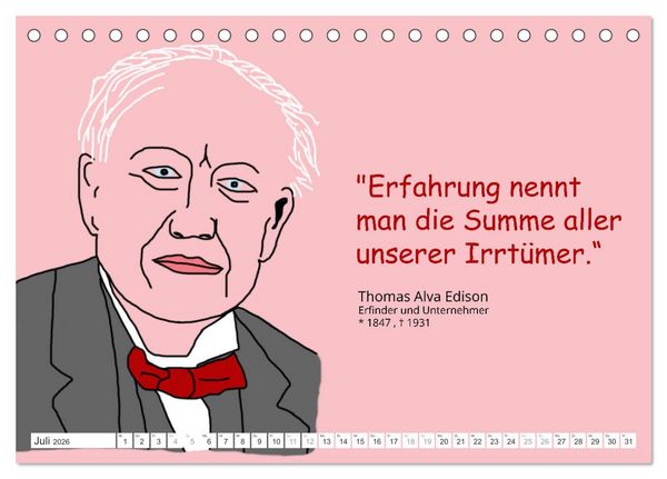 Produktbild: Zitate f&uuml;r Motivation und Perspektivenwechsel (Tischkalender 2026 DIN A5 quer), CALVENDO Monatskalender