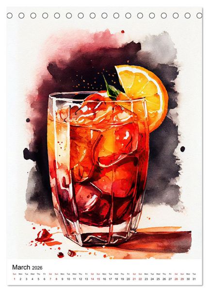Produktbild: Artistic cocktails (Desk Calendar 2026 DIN A5 portrait), CALVENDO 12 Month DeskCalendar