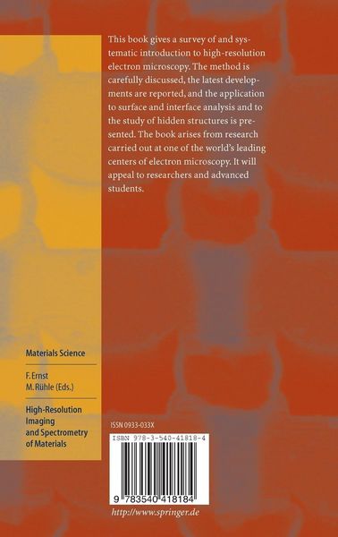 Produktbild: High-Resolution Imaging and Spectrometry of Materials