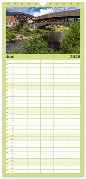 Produktbild: Familienplaner 2026 - Schwarzwald - Das Murgtal mit 5 Spalten (Wandkalender, 21 x 45 cm) CALVENDO