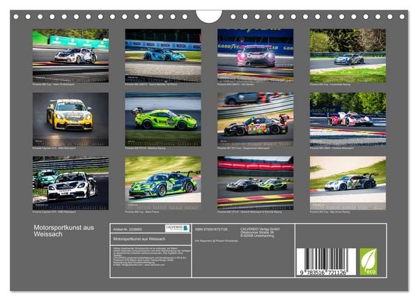 Produktbild: Motorsportkunst aus Weissach (Wandkalender 2026 DIN A4 quer), CALVENDO Monatskalender
