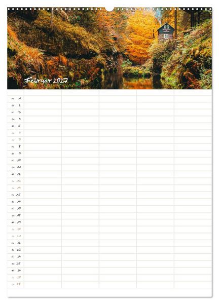 Produktbild: Familienkalender - S&auml;chsische und B&ouml;hmische Schweiz (Wandkalender 2027 DIN A2 hoch), CALVENDO Monatskalender
