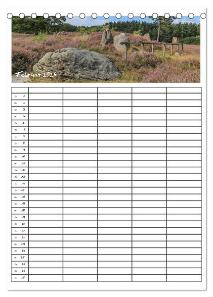 Produktbild: L&uuml;neburger Heide - Faszinierend sch&ouml;n (Tischkalender 2026 DIN A5 hoch), CALVENDO Monatskalender
