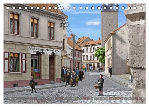 Produktbild: Historisches Aschersleben um 1900 &ndash; Kolorierte Schwarzwei&szlig;fotos (Tischkalender 2026 DIN A5 quer), CALVENDO Monatskalender