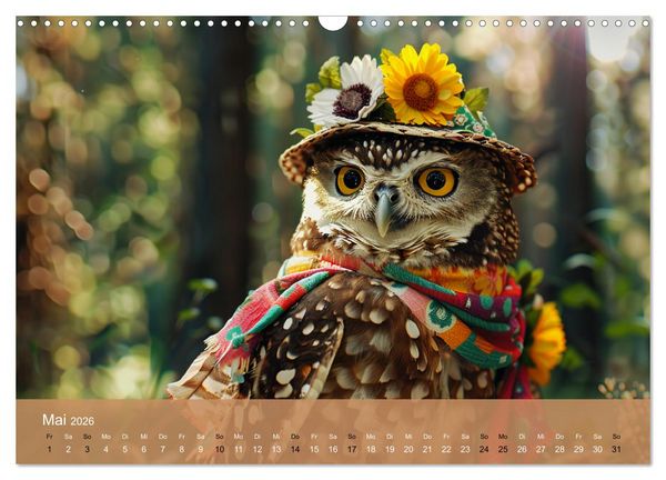 Produktbild: Waldtiere mit Stil. Tierische Trendsetter in der Natur (Wandkalender 2026 DIN A3 quer), CALVENDO Monatskalender