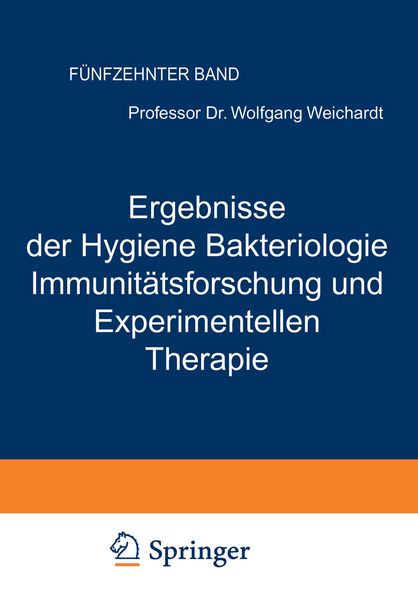 Produktbild: Ergebnisse der Hygiene Bakteriologie Immunit&auml;tsforschung und Experimentellen Therapie