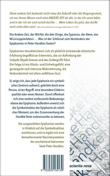 Produktbild: Die Symbolik der Epiphanien in Peter Handkes Texten