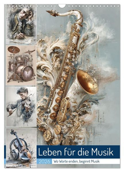 Produktbild: Leben f&uuml;r die Musik (Wandkalender 2026 DIN A3 hoch), CALVENDO Monatskalender
