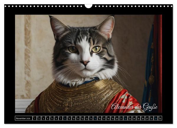 Produktbild: Katzen der Ber&uuml;hmtheiten - Ein Jahr voller ikonischer Schnurrhaare (Wandkalender 2026 DIN A3 quer), CALVENDO Monatskalender