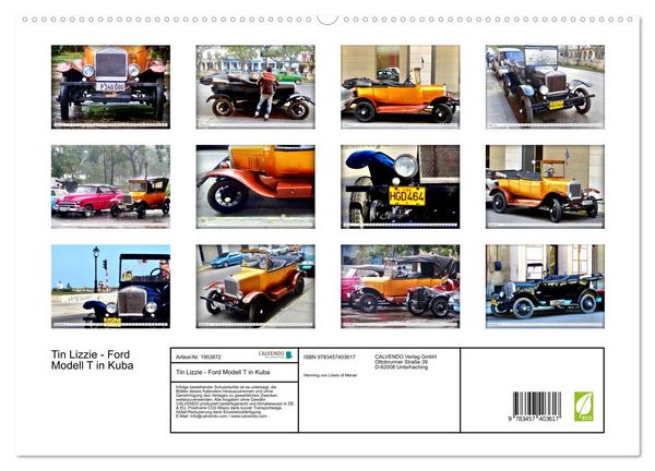 Produktbild: Tin Lizzie - Ford Modell T in Kuba (hochwertiger Premium Wandkalender 2026 DIN A2 quer), Kunstdruck in Hochglanz
