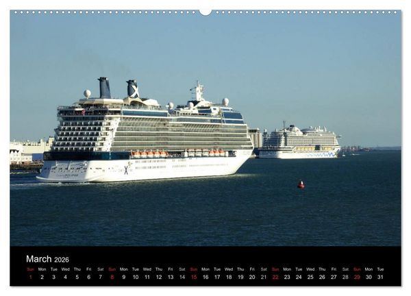Produktbild: Cruise Southampton (High Quality Premium Wall Calendar 2026 DIN A2 landscape),CALVENDO 12 Month Wall Calendar