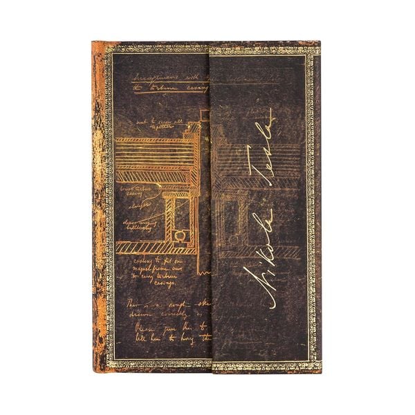 Produktbild: Hardcover Notizbuch Tesla, Skizze einer Turbine, Mini, Liniert