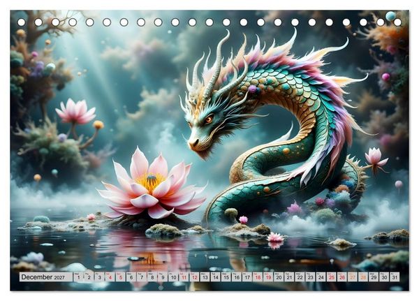 Produktbild: Lotus blossom dragons (Desk Calendar 2027 DIN A5 landscape), CALVENDO 12 Month DeskCalendar