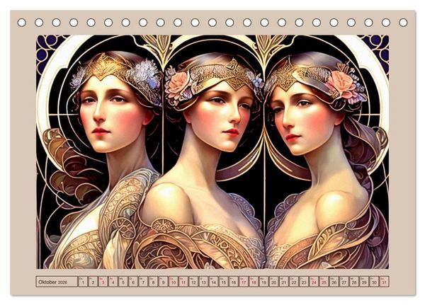 Produktbild: Art Deco Freundinnen (Tischkalender 2026 DIN A5 quer), CALVENDO Monatskalender