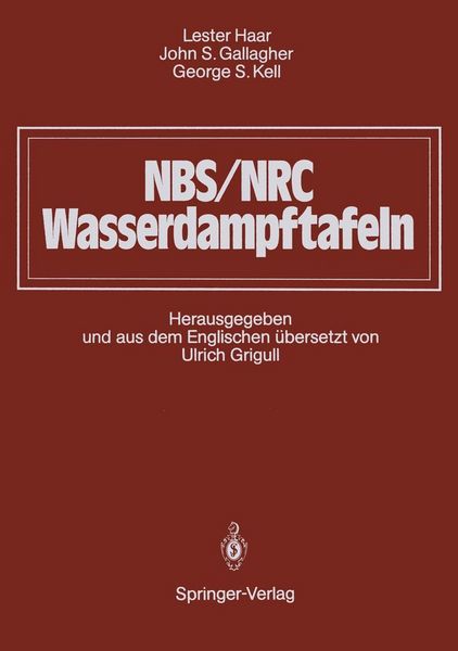 Produktbild: NBS/NRC Wasserdampftafeln