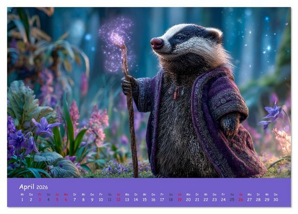 Produktbild: Magischer M&auml;rchenwald - Kinderkalender mit Tier-Zauberern (Wandkalender 2026 DIN A3 quer), CALVENDO Monatskalender