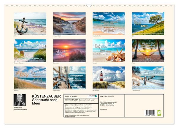 Produktbild: K&Uuml;STENZAUBER Sehnsucht nach Meer (Wandkalender 2026 DIN A2 quer), CALVENDO Monatskalender