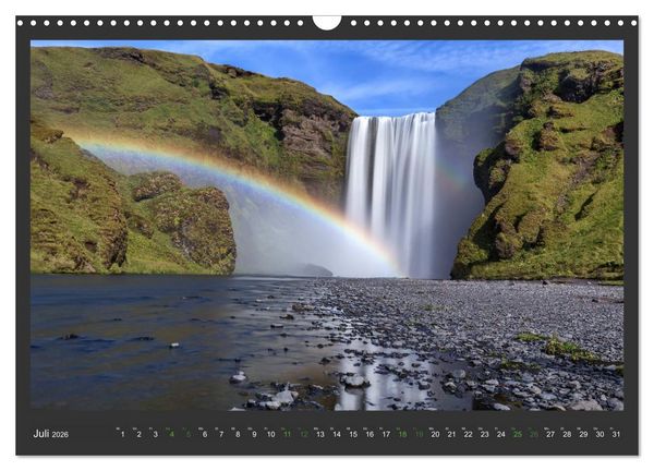 Produktbild: Island - Die sch&ouml;nsten Wasserf&auml;lle (Wandkalender 2026 DIN A3 quer), CALVENDO Monatskalender