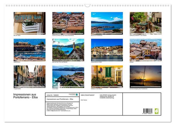 Produktbild: Impressionen aus Portoferrario - Elba (Wandkalender 2026 DIN A2 quer), CALVENDO Monatskalender