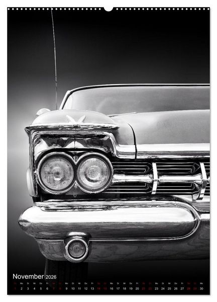 Produktbild: Amerikanische Autos aus den Jahren 1957 bis 1976 Frontansichten (hochwertiger Premium Wandkalender 2026 DIN A2 hoch), Kunstdruck in Hochglanz