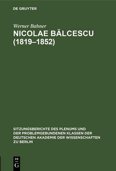 Produktbild: Nicolae B&iquest;lcescu (1819-1852)