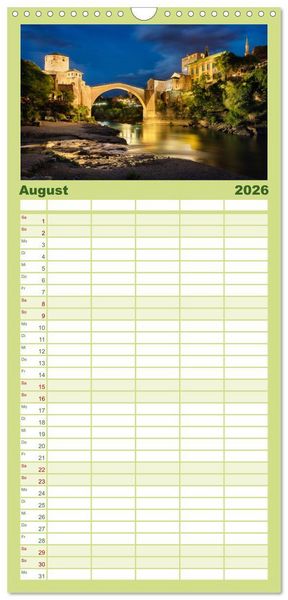 Produktbild: Familienplaner 2026 - Faszinierendes Europa mit 5 Spalten (Wandkalender, 21 x 45 cm) CALVENDO