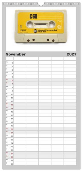 Produktbild: Familienplaner 2027 - Audio Tapes mit 5 Spalten (Wandkalender, 21 x 45 cm) CALVENDO