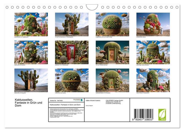 Produktbild: Kaktuswelten. Fantasie in Gr&uuml;n und Dorn (Wandkalender 2026 DIN A4 quer), CALVENDO Monatskalender