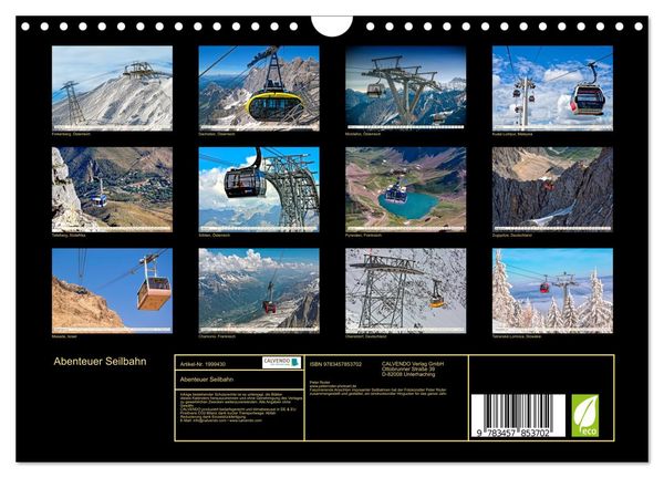 Produktbild: Abenteuer Seilbahn (Wandkalender 2026 DIN A4 quer), CALVENDO Monatskalender