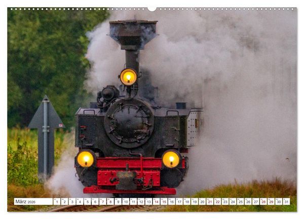 Produktbild: De L&uuml;tt Kaffeebrenner &ndash; Impressionen einer Mecklenburger Kleinbahn (hochwertiger Premium Wandkalender 2026 DIN A2 quer), Kunstdruck in Hochglanz