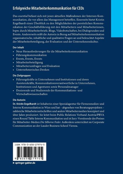 Produktbild: Erfolgreiche Mitarbeiterkommunikation f&uuml;r CEOs