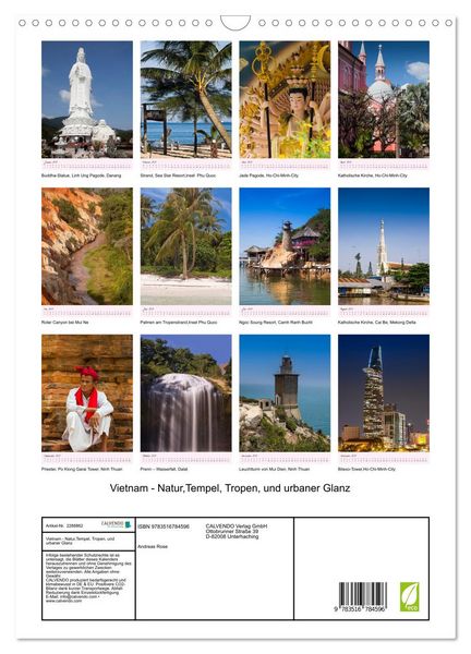 Produktbild: Vietnam - Natur,Tempel, Tropen, und urbaner Glanz (Wandkalender 2027 DIN A3 hoch), CALVENDO Monatskalender