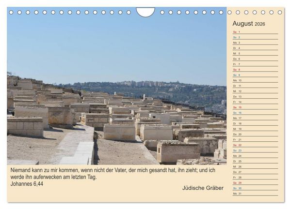 Produktbild: Jerusalem mit Bibelversen / Geburtstagsplaner (Wandkalender 2026 DIN A4 quer), CALVENDO Monatskalender