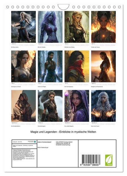 Produktbild: Magie und Legenden - Einblicke in mystische Welten (Wandkalender 2027 DIN A4 hoch), CALVENDO Monatskalender