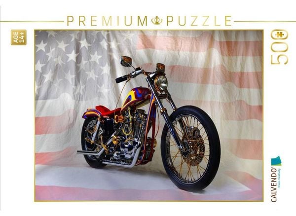CALVENDO Puzzle Ein Motiv aus dem Kalender Harley Classic Chopper | 500 Teile Lege-Größe 48 × 36 cm Foto-Puzzle für Erwachsene