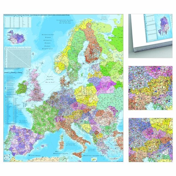 Europa Postleitzahlen Karte zum Pinnen auf EasyPrint - Platte, Sonstige von Heinrich Stiefel, Stiefel Eurocart