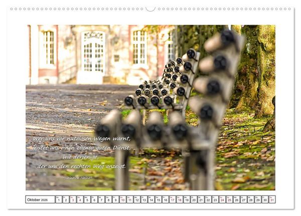 Produktbild: D&uuml;sseldorfer Ansichten mit Zitaten von Heinrich Heine (Wandkalender 2026 DIN A2 quer), CALVENDO Monatskalender