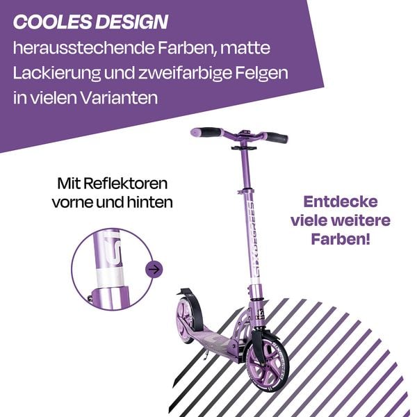 Produktbild: SIX DEGREES Aluminium Scooter 205 mm lila