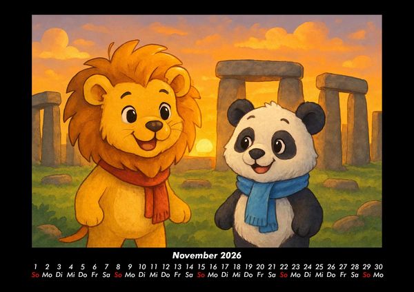 Produktbild: Buschi und Pippin - Reise zu den Weltwundern 2026 Fotokalender DIN A3