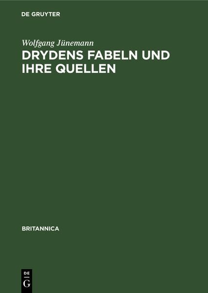 Produktbild: Drydens Fabeln und ihre Quellen