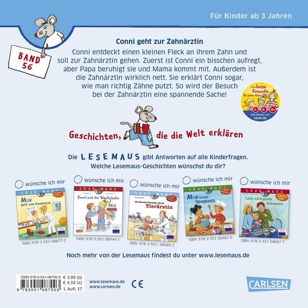 LESEMAUS 56: Conni geht zur Zahnärztin