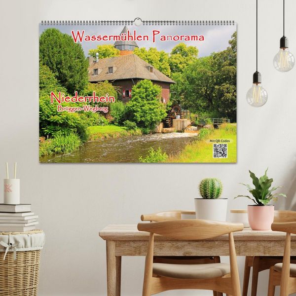 Produktbild: Wasserm&uuml;hlen Panorama Niederrhein Br&uuml;ggen-Wegberg (Wandkalender 2026 DIN A2 quer), CALVENDO Monatskalender