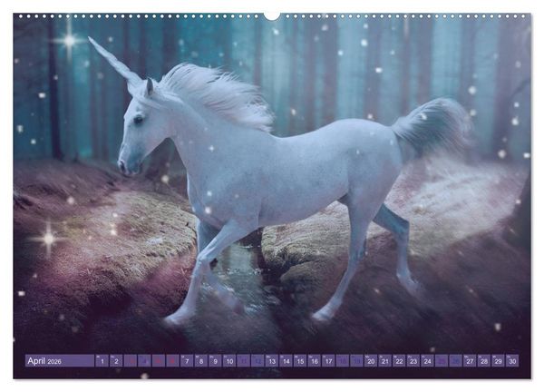 Produktbild: Einhorn Love - Fantasiewelt (hochwertiger Premium Wandkalender 2026 DIN A2 quer), Kunstdruck in Hochglanz