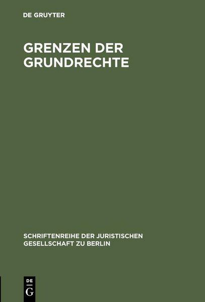 Produktbild: Grenzen der Grundrechte