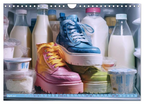 Produktbild: Schuh-verr&uuml;ckt. Pantoffel, Pumps und Co. im Ausnahmezustand (Wandkalender 2027 DIN A4 quer), CALVENDO Monatskalender