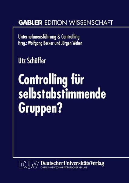 Produktbild: Controlling f&uuml;r selbstabstimmende Gruppen?