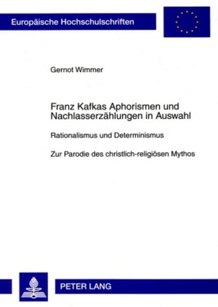 Produktbild: Franz Kafkas Aphorismen und Nachlasserz&auml;hlungen in Auswahl