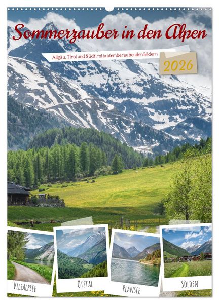 Produktbild: Sommerzauber in den Alpen (Wandkalender 2026 DIN A2 hoch), CALVENDO Monatskalender