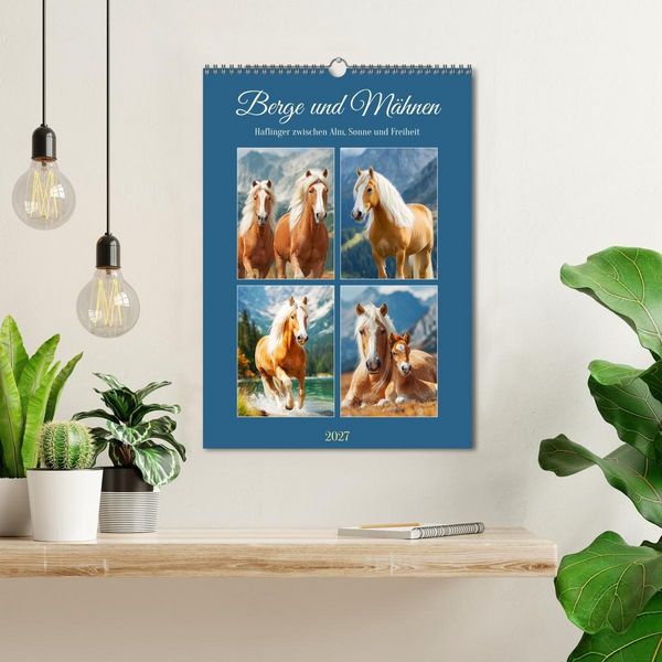 Produktbild: Berge und M&auml;hnen. Haflinger zwischen Alm, Sonne und Freiheit (Wandkalender 2027 DIN A3 hoch), CALVENDO Monatskalender