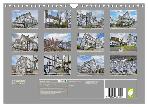 Produktbild: Freudenberg Impressionen (Wandkalender 2026 DIN A4 quer), CALVENDO Monatskalender